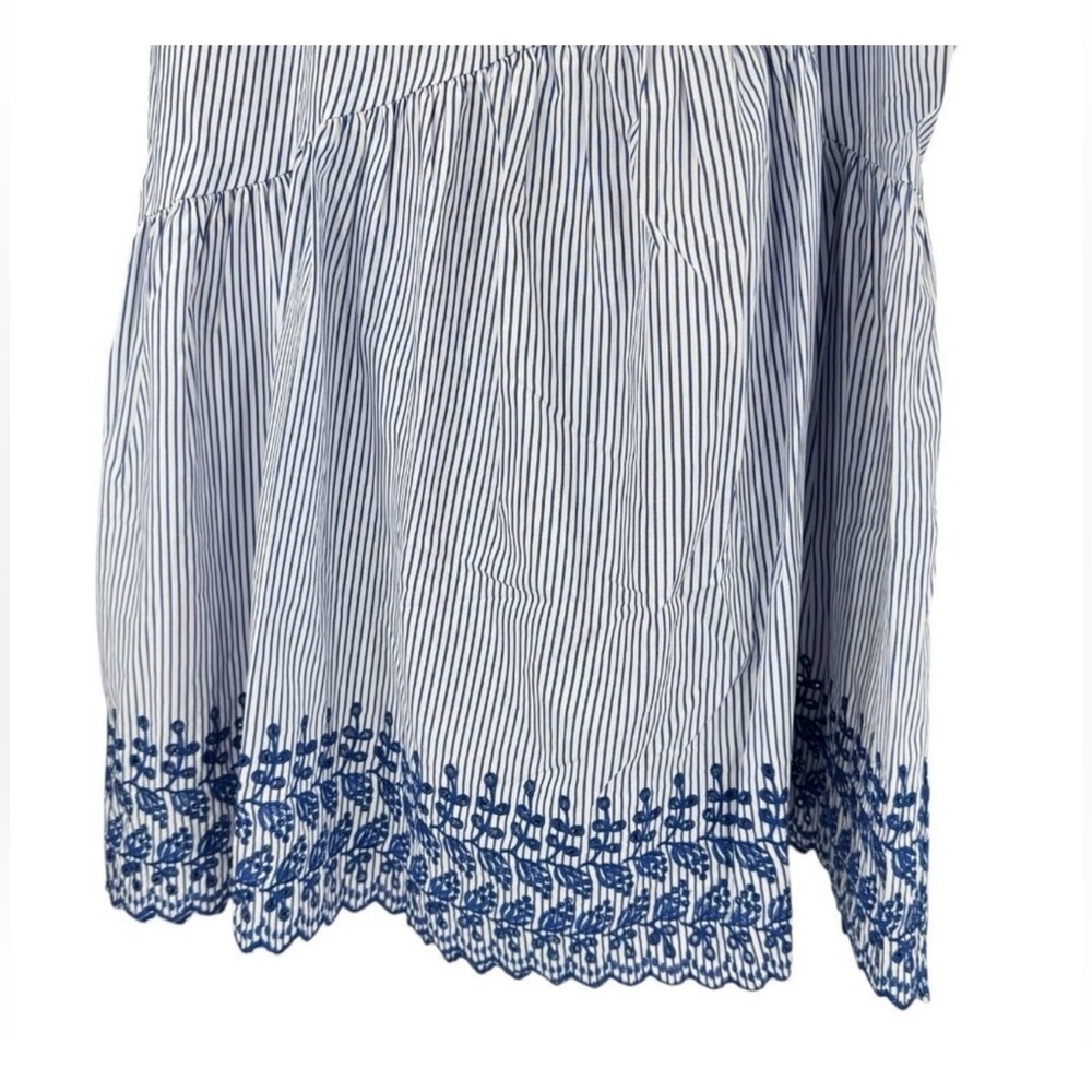 Tuckernuck Cinzia Blue Stripe Eyelet Midi Skirt Medium NWT - Picture 6 of 11